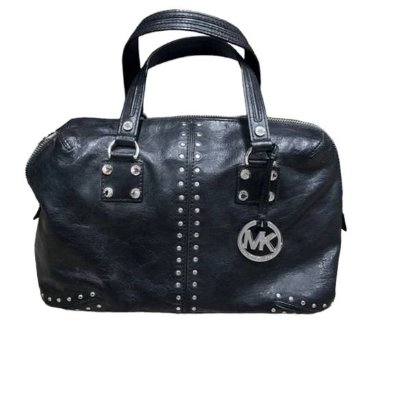 Michael Kors Collection Handbags - New Michael Kors Navy Blue and Silver Astor Stud Large Handbag